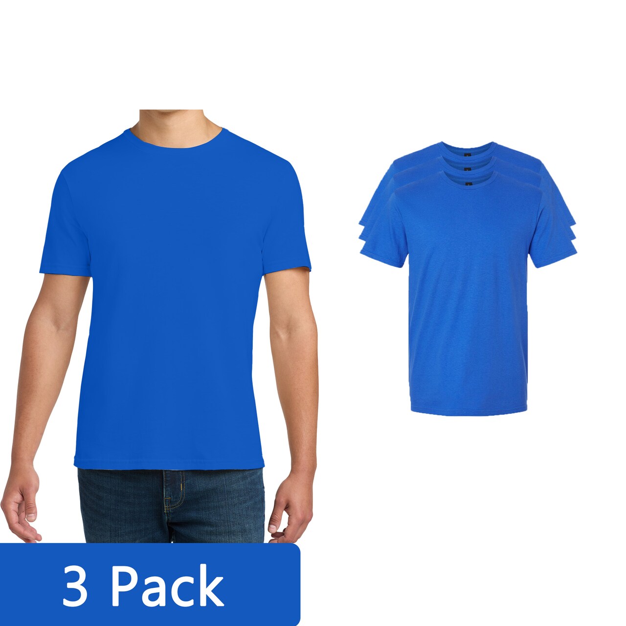 Gildan Men’s Softstyle Cotton T-Shirt, Lightweight Blank Tee for DIY Crafts & Custom Printing, Royal